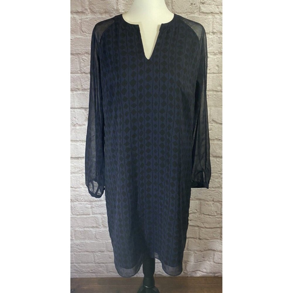 Cabi 3102 Womens S Harlequin Tunic Shift Dress Diamond Print Purple Black 8723